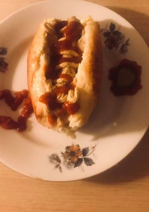 Csirkemell Hot-dog saját készitésű baromfivirsliből recept fotója