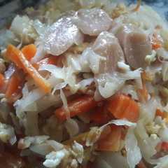 รูปของ Orak Arik Sosis Telur Tanpa MSG #AntiRibet #SayangAnak