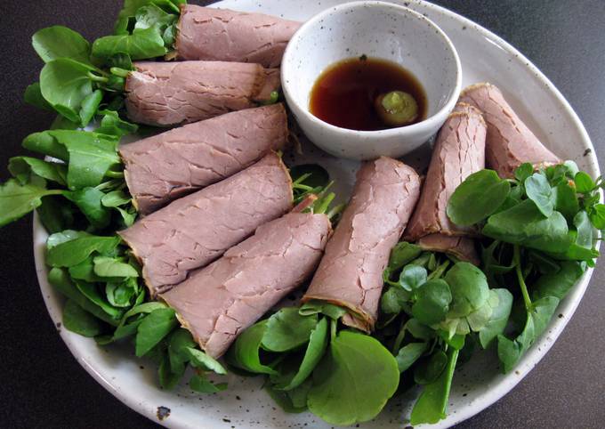 Steps to Prepare Quick Roast Beef &amp; Watercress Rolls