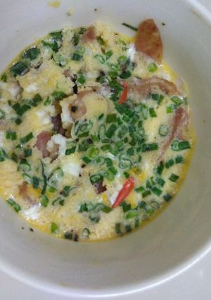 Hình của món Trứng hấp lạp xưởng cho ngày bận rộn [ lười =)) ].