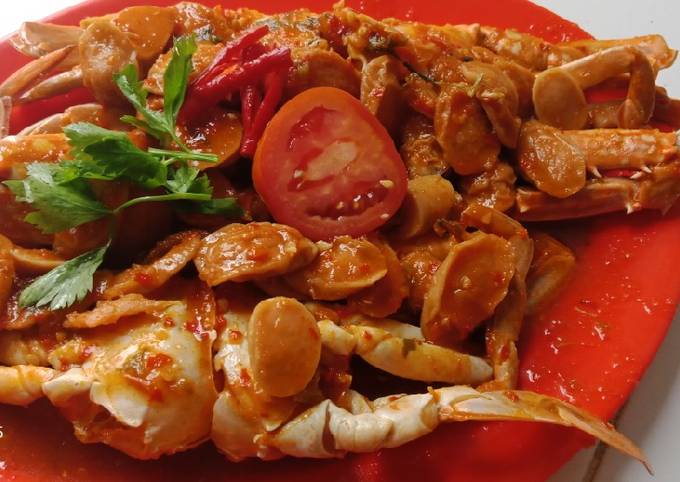 Kepiting sosis saus tiram pedas manis