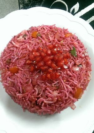 A picture of Beetroot Pulav.