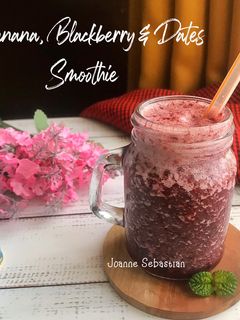 Foto resep Banana, Blackberry & Dates Smoothie
