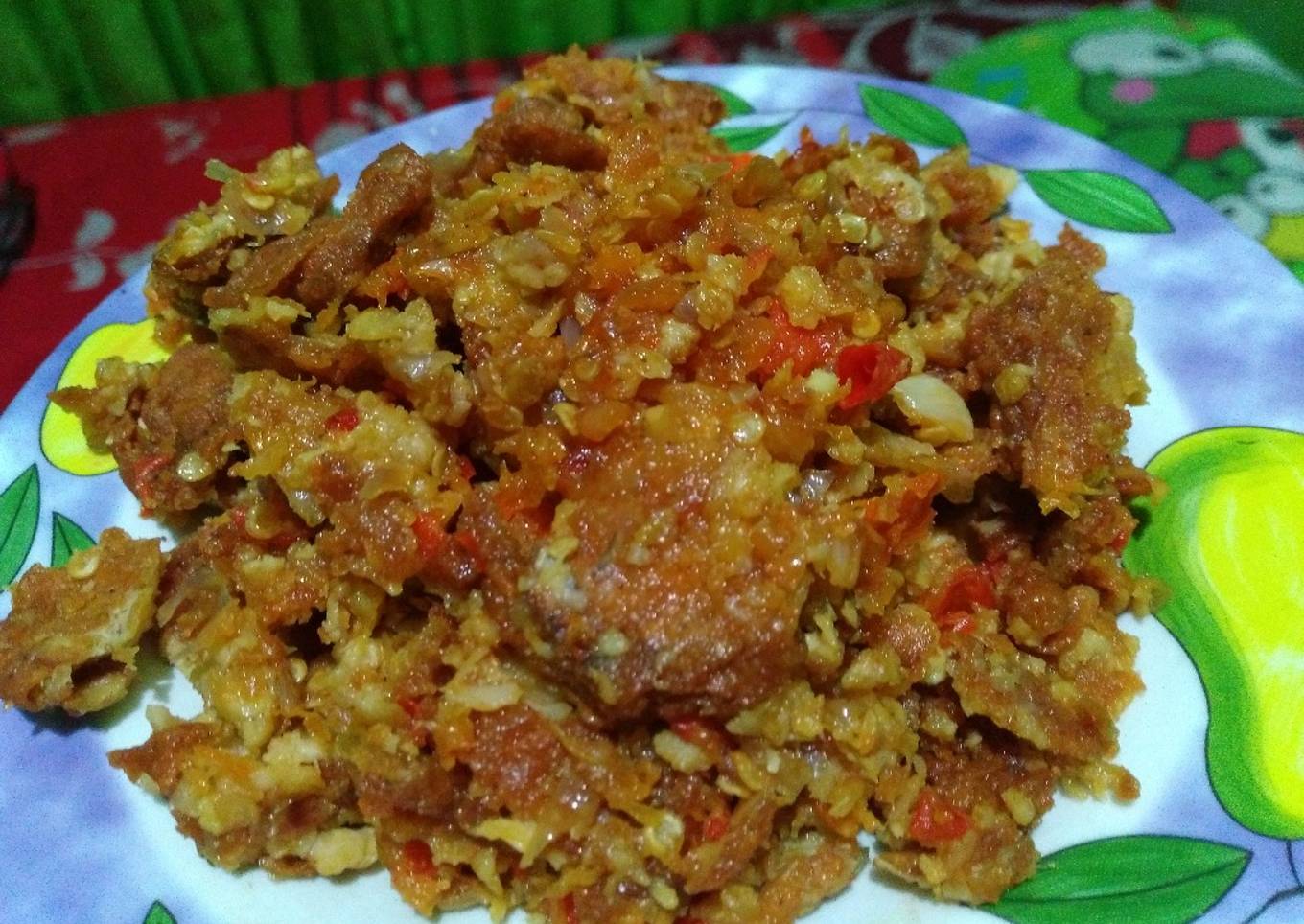 Sambel tempe aka tempe geprek
