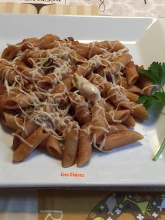 Una foto de Penne Rigate a la Matriciana
