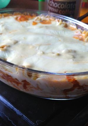 Foto resep Baked fusili bolognaise with mozarella