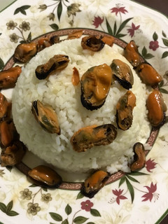 Una foto de Arroz con mejillones en escabelle