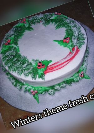 A picture of Winter theme cake.