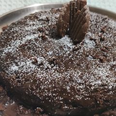 A picture of Eggless chocolate cake.