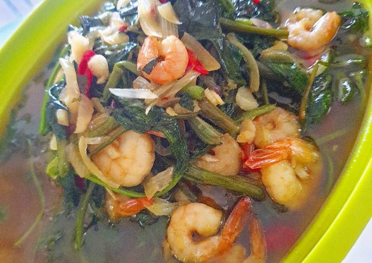 Bumbu Tumis Kangkung Udang Saos Tiram @inirini25 | Cara Bikin Tumis Kangkung Udang Saos Tiram @inirini25 Yang Sedap