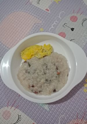 Foto resep Mpasi 9+ Simpel : Bubur Tim Kacang Merah +Telur Tim Butter