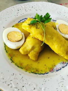 Una foto de Supremas de merluza en salsa