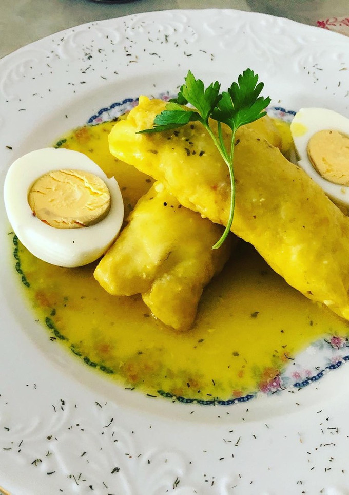 Una foto de Supremas de merluza en salsa