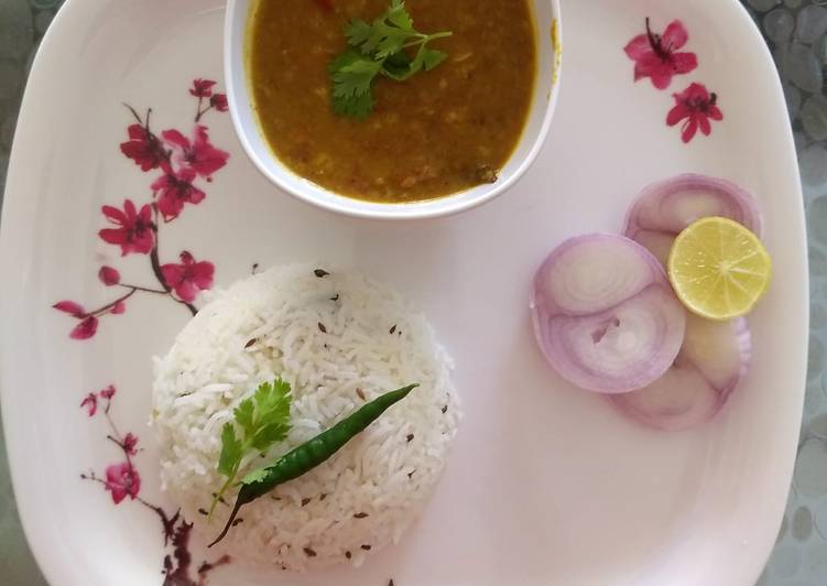 Mixed Dal Tadka and Jeera Rice