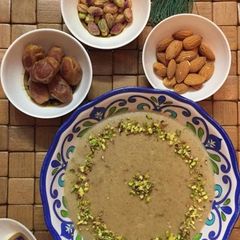 A picture of Instant Talbeenah ( Date barley porridge).