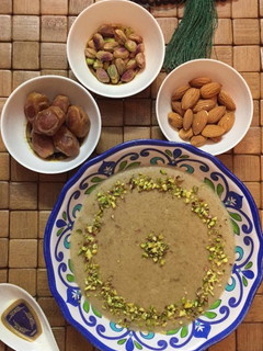 A picture of Instant Talbeenah ( Date barley porridge).