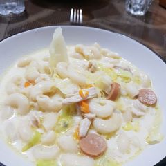 A picture of Chicken Macaroni Soup.