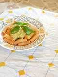 Rigatoni con crema di zucchine e peperoni