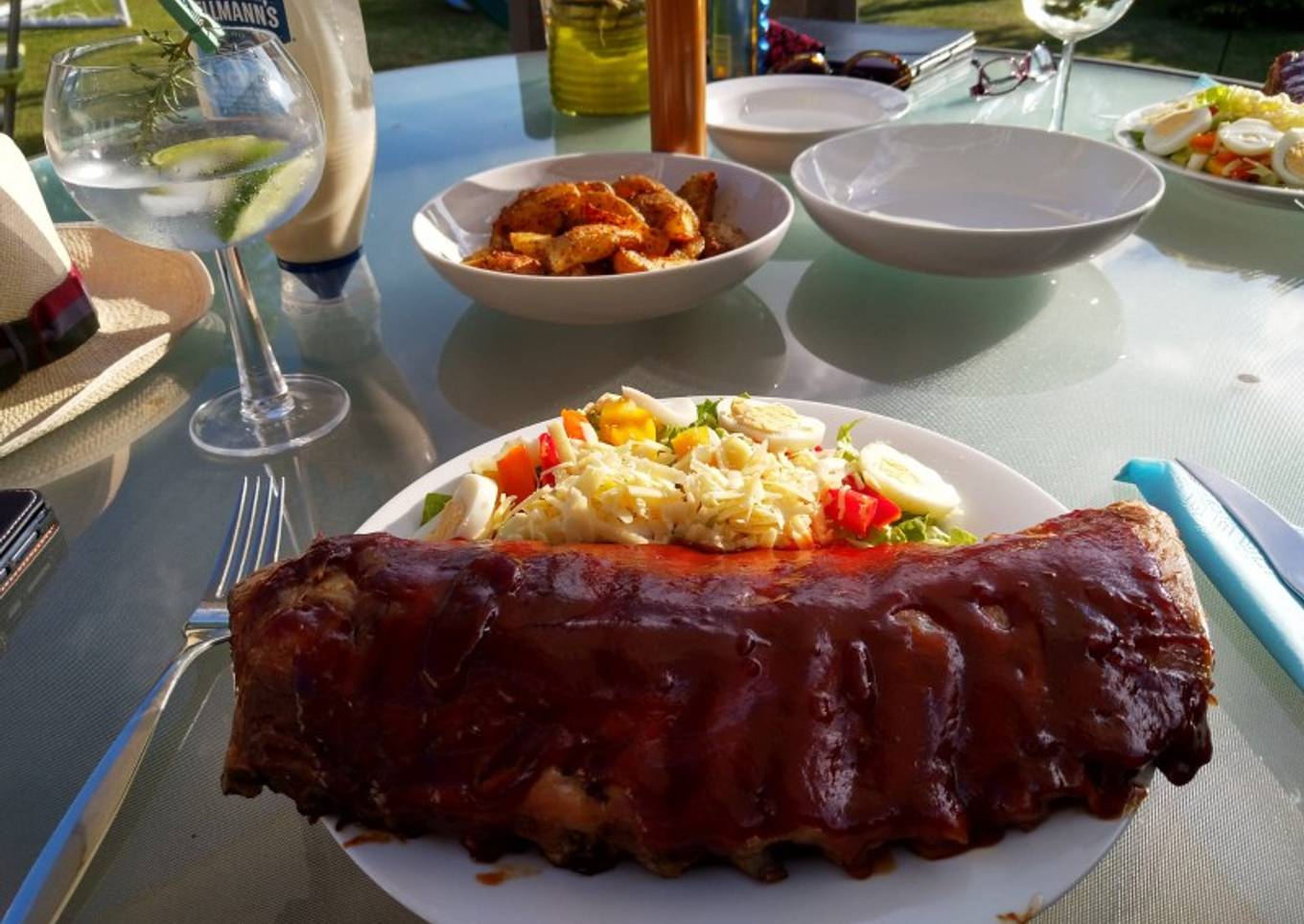 Ribs and Salad