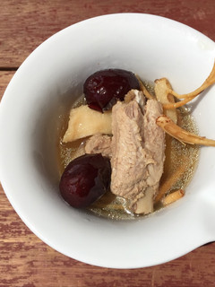 A picture of Pork Ribs Soup With American Ginseng And Red Dates.