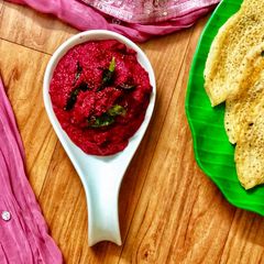 A picture of Beetroot coconut chutney.