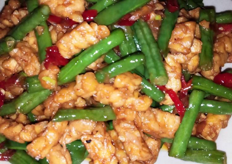 Resep Bumbu Dapur Tumis tempe kacang panjang ala anak kost :)