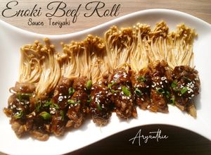 Foto resep Enoki beef roll sauce teriyaki