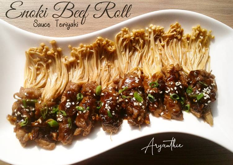 Enoki beef roll sauce teriyaki