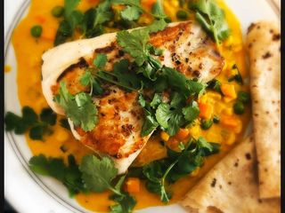 Grouper Fillets with Ginger and Coconut Curry