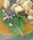 Sopa fría de zanahoria y paraguayos