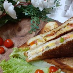 A picture of Cheesy vegetable  sandwich.