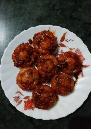 A picture of Korean Style Chilli Garlic Potatoes.