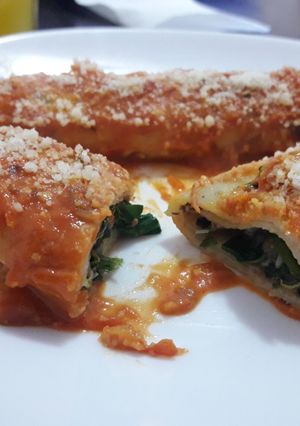 Una foto de Canelones FALSOS de verdura!!