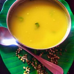 A picture of Dal shorba soup.