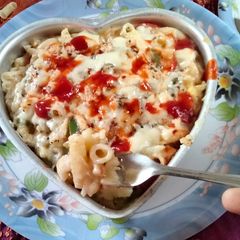 A picture of Baked cheese pasta without oven 😋.