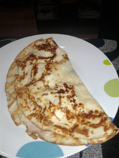 Una foto de Crepe de pavo y bolets