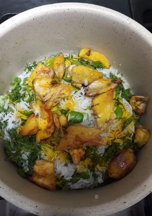 عکسی از دستور باقالا پلوی خوشمزه 😊😋