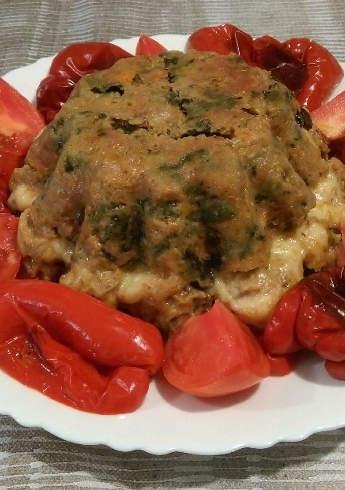 Una foto de Pastel de carne y espinacas
