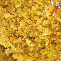 A picture of Egg sardines sauce.