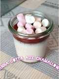 Panna cotta aux chamallows et coulis de fruits rouges