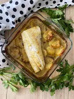 Una foto de Bacalao en salsa verde