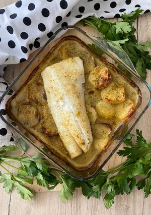 Una foto de Bacalao en salsa verde
