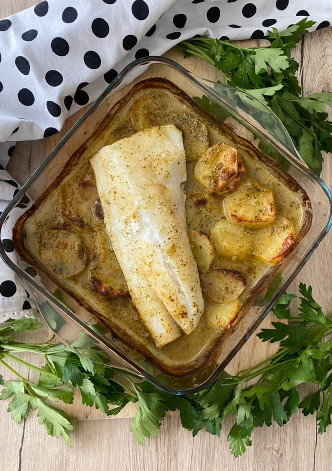 Una foto de Bacalao en salsa verde