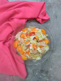 Foto resep Tumis sawi putih,wortel, sosis bumbu simpel (tidak pedas)