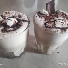 A picture of Cold coffee with ice cream.
