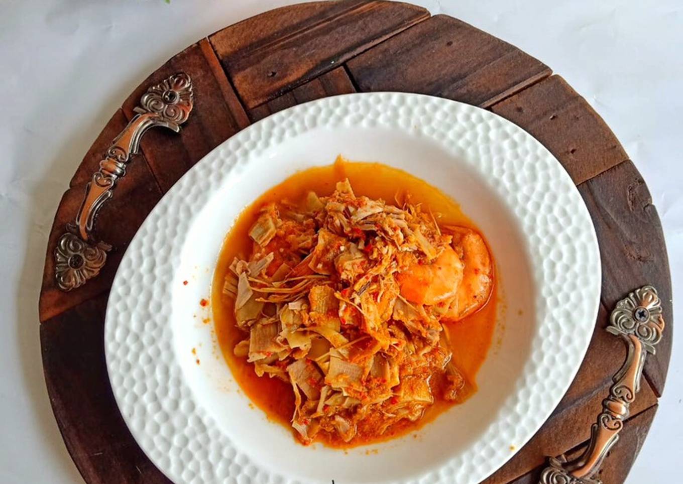 Tumis Jantung Pisang with Shrimp