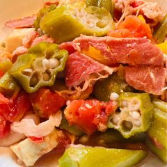 Okra with Bacon 🥓 A picture of Okra with Bacon 🥓.