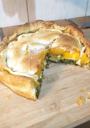 Una foto de Tarta / Torta de espinaca y calabacín