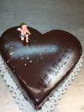 Tarta de chocolate para san valentin