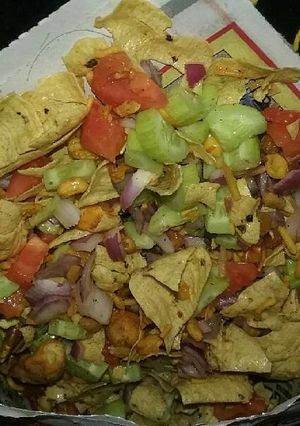 A picture of Papad chat.